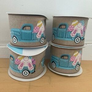 Blue Truck Ribbon with Bunny Ears